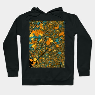 Athens Map Pattern in Orange & Teal Hoodie